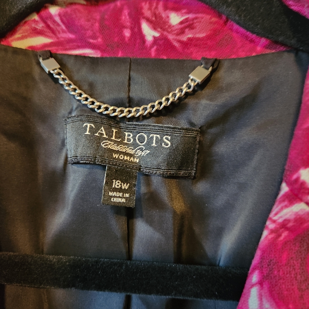 Talbots Pink Vibrant Floral Blazer 18W - Picture 2 of 2